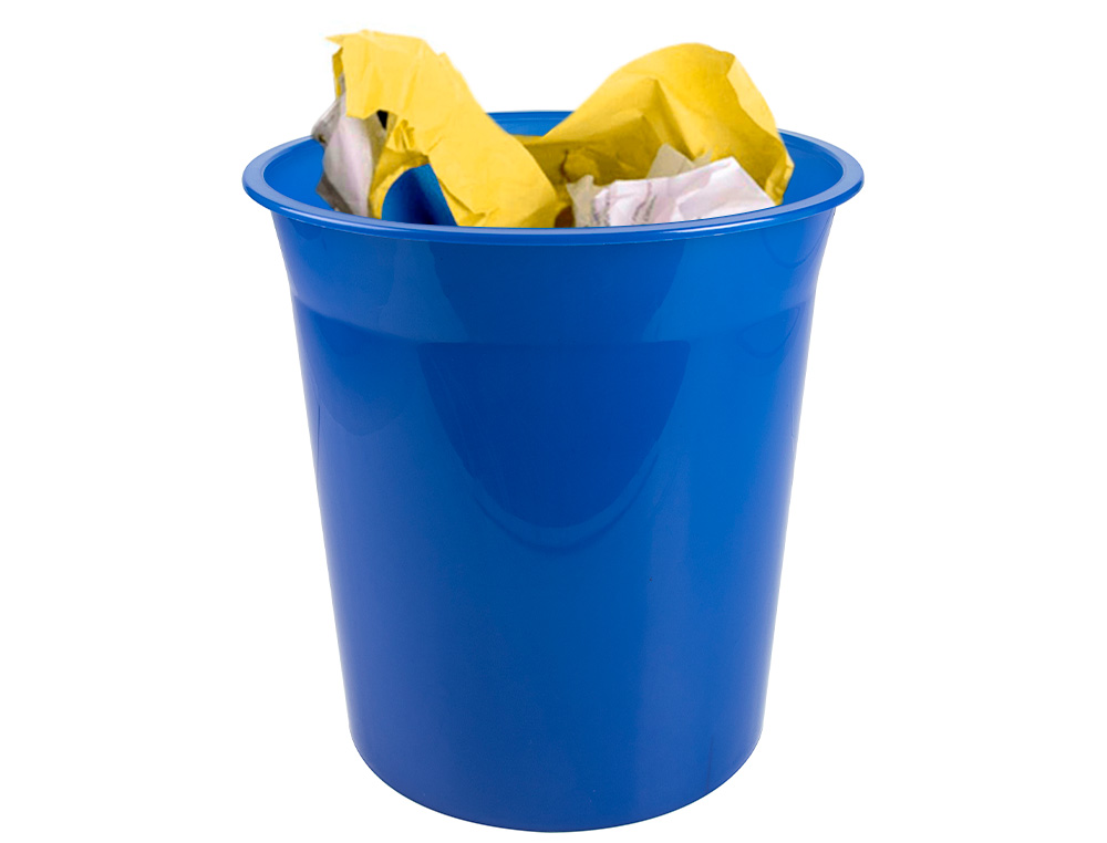 CORBEILLE PAPIER Q-CONNECT PLASTIQUE RESISTANT 13L 275X285MM COLORIS BLEU TRANSLUCIDE