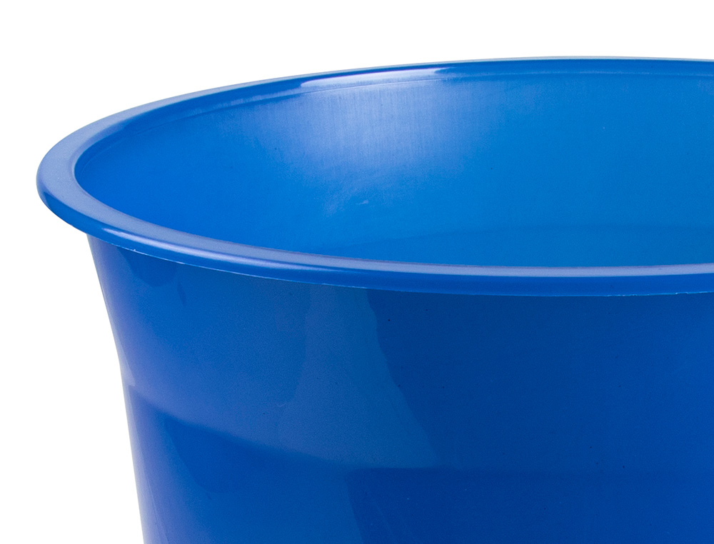CORBEILLE PAPIER Q-CONNECT PLASTIQUE RESISTANT 13L 275X285MM COLORIS BLEU TRANSLUCIDE