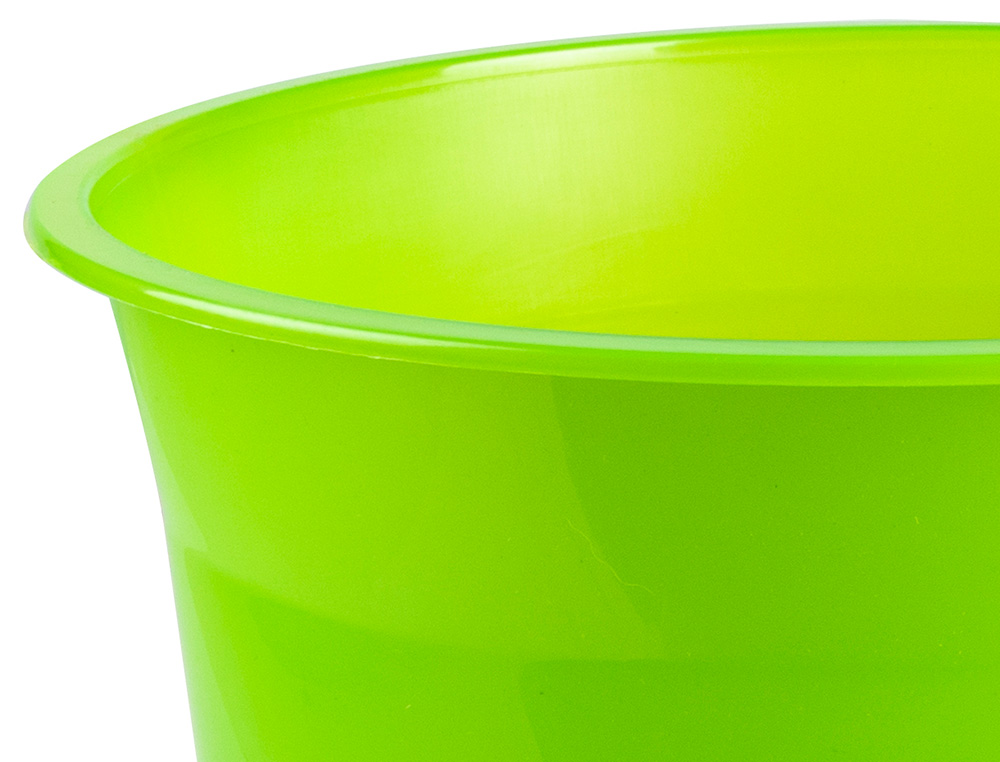 CORBEILLE PAPIER Q-CONNECT PLASTIQUE RESISTANT 13L       275X285MM COLORIS VERT        TRANSLUCIDE