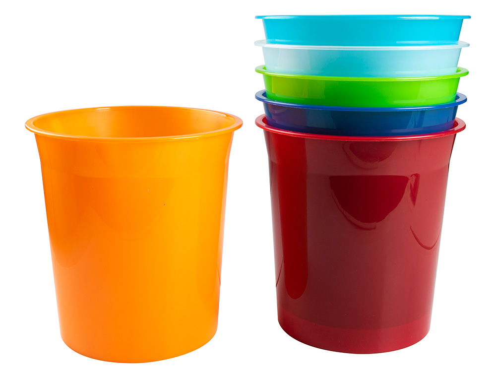 CORBEILLE PAPIER Q-CONNECT PLASTIQUE RESISTANT 13L 275X285MM COLORIS ROUGE TRANSLUCIDE