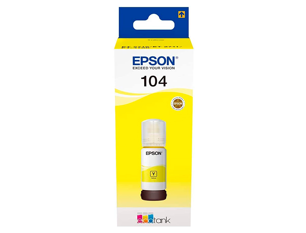 CARTOUCHE ENCRE EPSON ECOTANK 104 ET-2710 / 2711 / 2712 /   2720 / 2726 / 4700 7.500      PAGES JAUNE