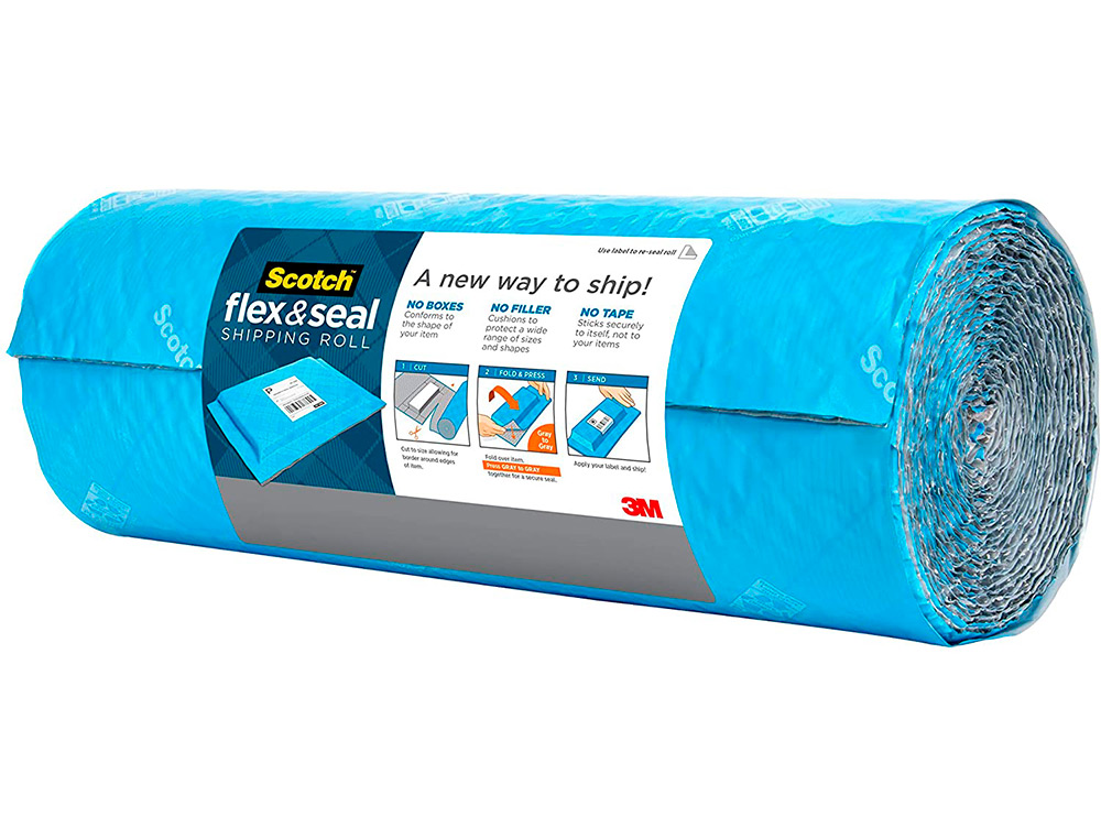 ROULEAU D'EMBALLAGE POUR EXPEDITION 3M FLEX AND SEAL ADHESIF SANS COLLER 38CMX3M