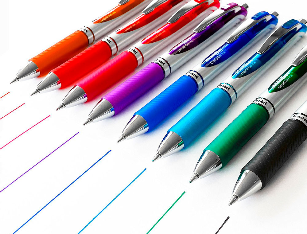 ROLLER PENTEL ENERGEL RETRACTABLE RECHARGEABLE      POINTE METAL FINE 0,7MM CLIP  METAL COLORIS VIOLET