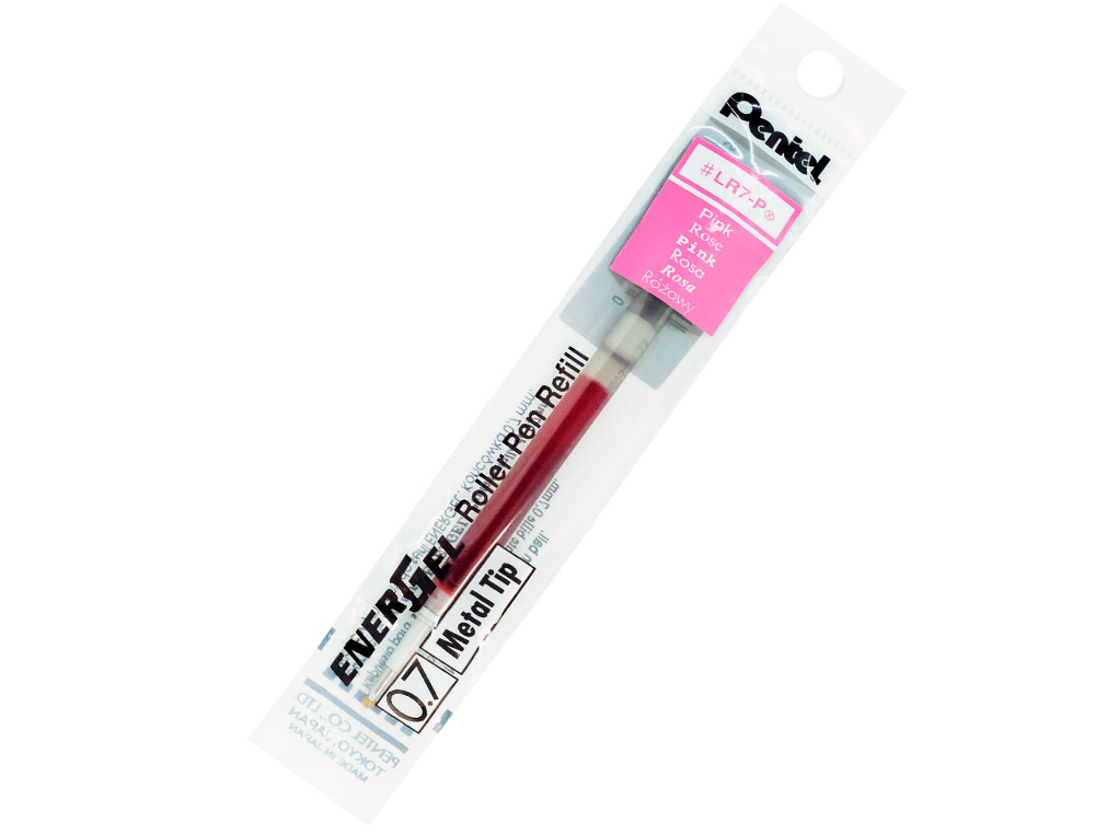 RECHARGE ROLLER PENTEL ENCRE GEL BL77 BL107 ENCRE FLUIDE   DOUCE LUMINEUSE POINTE        MOYENNE SECHAGE RAPIDE ROSE