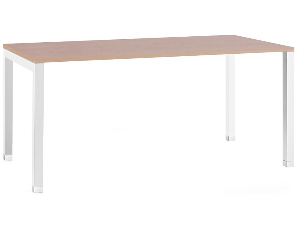 BUREAU MT INTERNATIONAL PLATEAU HETRE MELAMINE 25MM   PIETEMENT ARCHE COLORIS BLANC 160X67CM