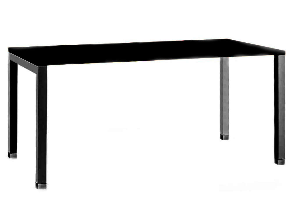 BUREAU MT INTERNATIONAL PLATEAU NOIR MELAMINE 25MM    PIETEMENT ARCHE COLORIS NOIR  180X80CM