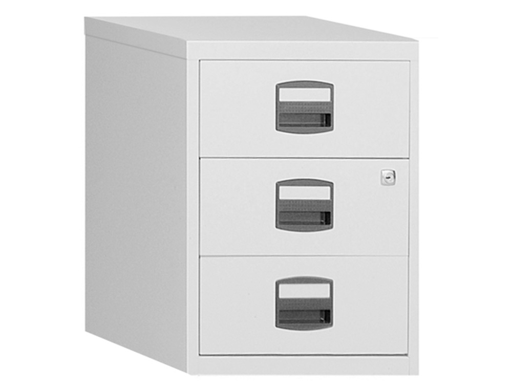 CAISSON MOBILE MT INTERNATIONAL METAL 3 TIROIRS COULISSANTS SERRURE ROULETTES 42X50X53CM COLORIS BLANC