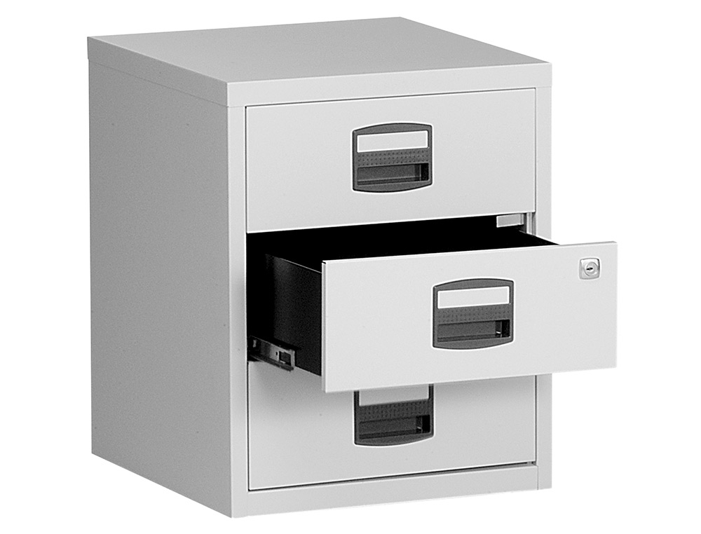 CAISSON MOBILE MT INTERNATIONAL METAL 3 TIROIRS COULISSANTS SERRURE ROULETTES 42X50X53CM COLORIS BLANC