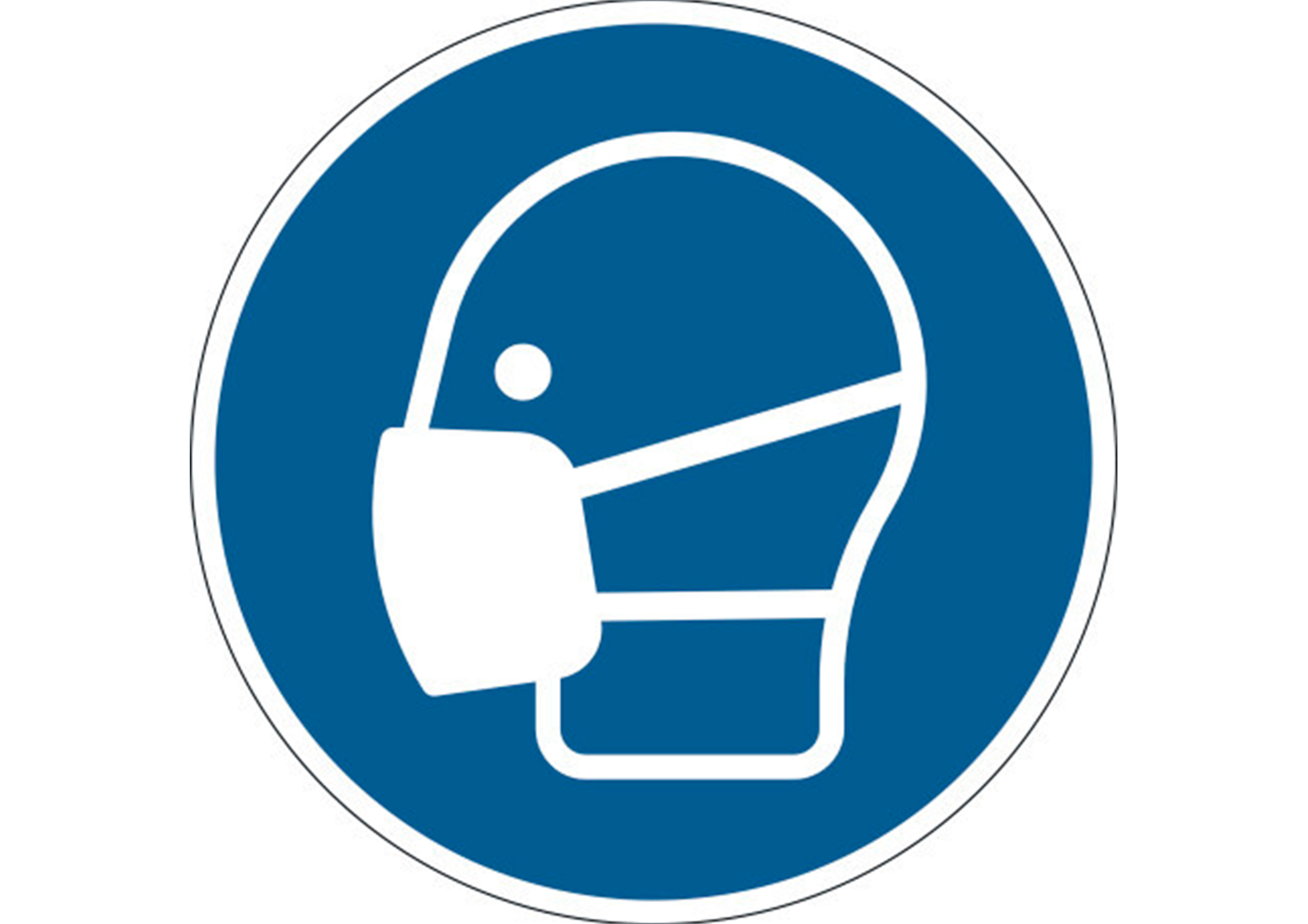 PICTOGRAMME AU SOL PORT MASQUE OBLIGATOIRE DURABLE    ADHESIF NON PERMANENT         DIAMETRE 430MM