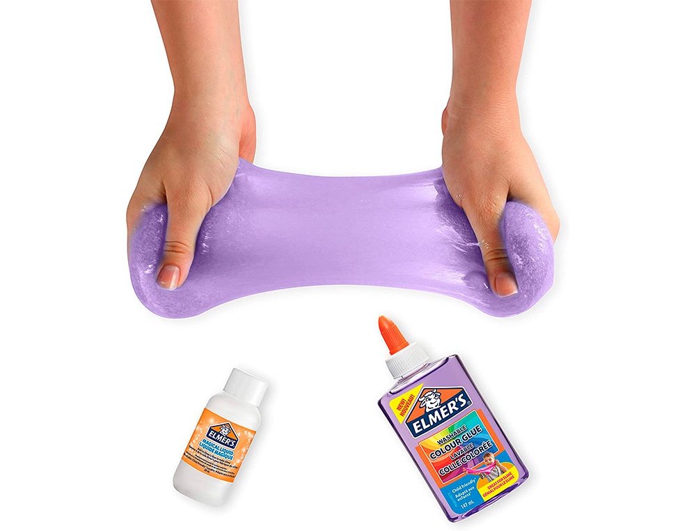 COLLE TRANSPARENTE ELMERS FABRICATION SLIME BRICOLAGE LAVABLE NE COULE PAS COULEUR VIOLETTE FLACON 147ML