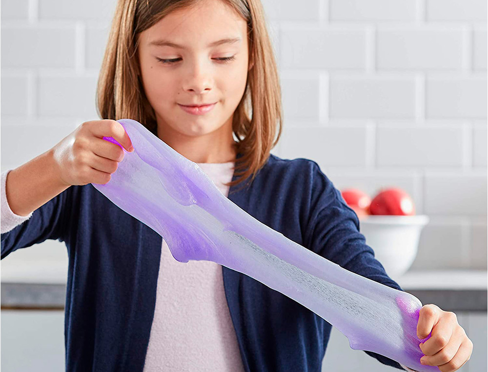 COLLE TRANSPARENTE ELMERS FABRICATION SLIME BRICOLAGE LAVABLE NE COULE PAS COULEUR VIOLETTE FLACON 147ML