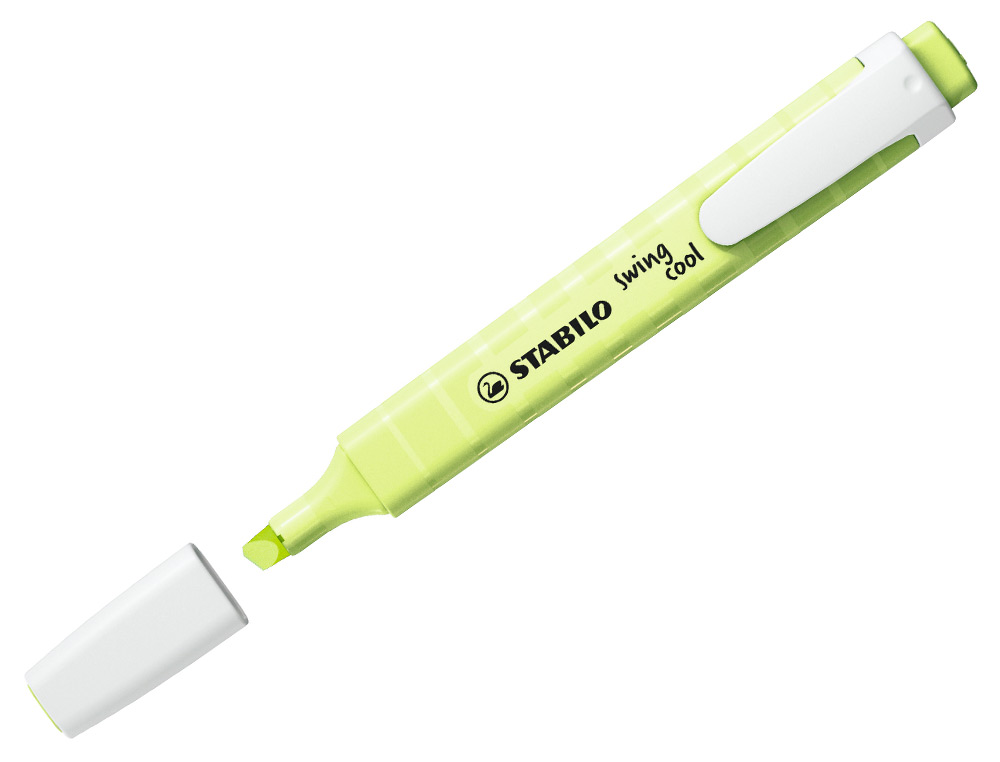 SURLIGNEUR STABILO SWING COOL PASTEL EDITION FORMAT STYLO   POINTE BISEAUTEE TRACE 1/4MM  CLIP COLORIS ZESTE DE CITRON