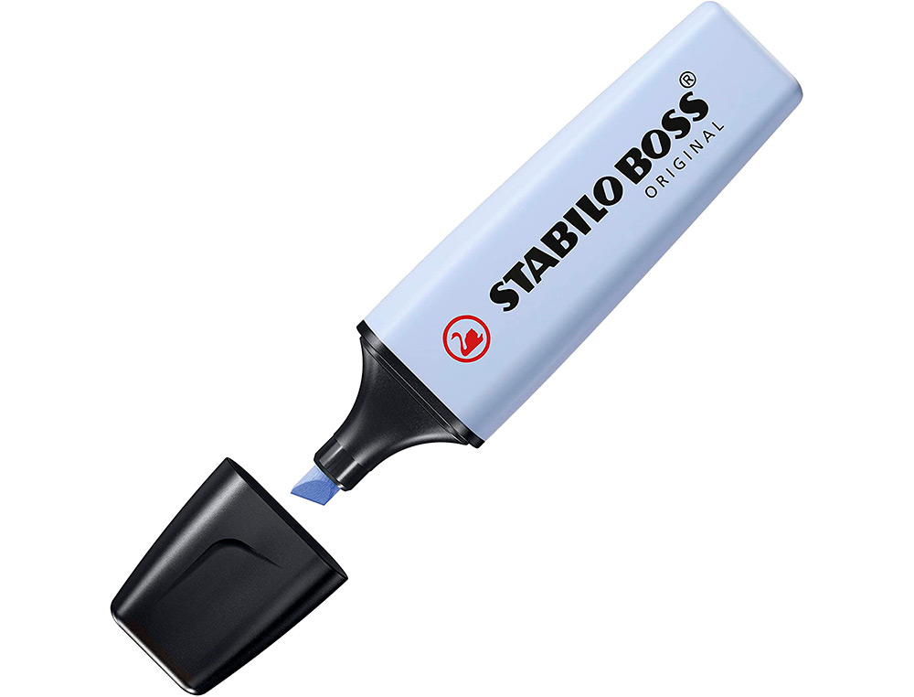 SURLIGNEUR STABILO BOSS ORIGINAL PASTEL ENCRE BASE EAU POINTE BISEAUTEE LARGEUR TRACE 2/5MM POCHETTE 8 UNITES
