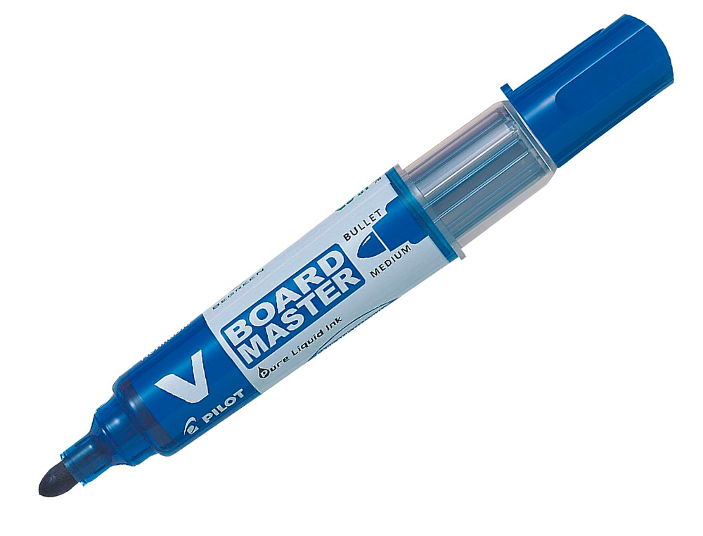 PACK PILOT V-BOARD MASTER 10 MARQUEURS EFFACABLES A SEC    POINTE CONIQUE MOYENNE 10 RECHARGES 5 OFFERTES COLORIS BLEU