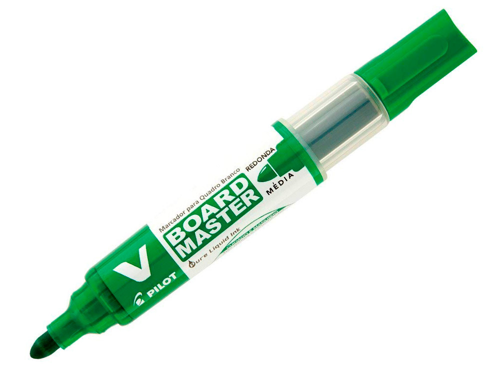 PACK PILOT V-BOARD MASTER 10 MARQUEURS EFFACABLES A SEC POINTE CONIQUE MOYENNE 10 RECHARGES 5 OFFERTES COLORIS VERT