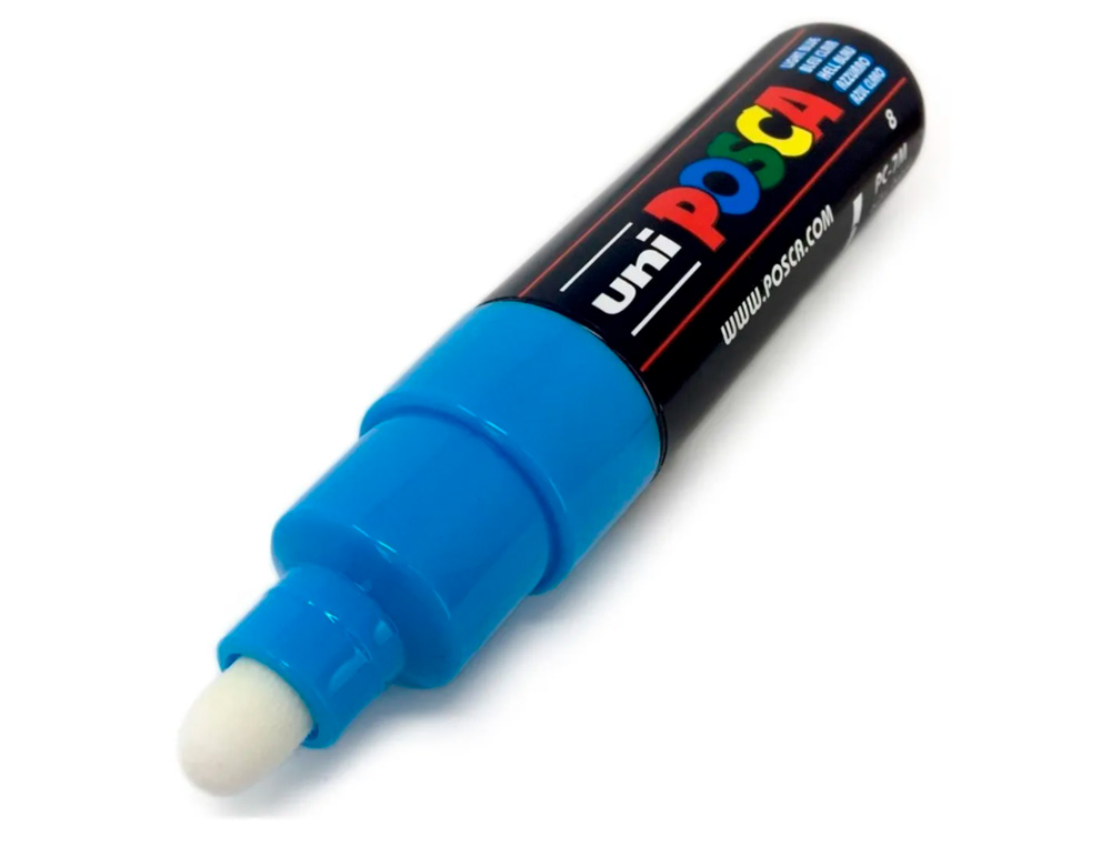 MARQUEUR PEINTURE POSCA PC7M POINTE LARGE CONIQUE ENCRE    INODORE COUVRANTE MISCIBLE    TOUS SUPPORTS COLORIS BLEU
