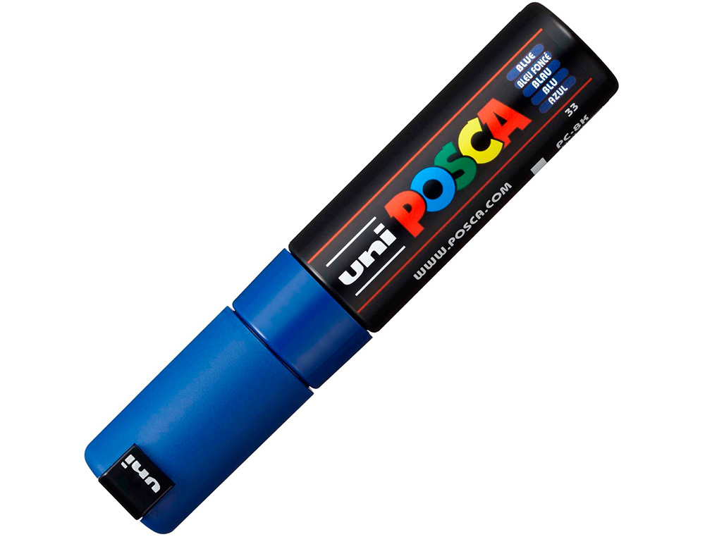 MARQUEUR PEINTURE POSCA PC7M POINTE LARGE CONIQUE ENCRE    INODORE COUVRANTE MISCIBLE    TOUS SUPPORTS COLORIS BLEU