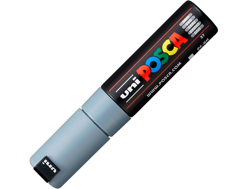 MARQUEUR PEINTURE POSCA PC7M POINTE LARGE CONIQUE ENCRE    INODORE COUVRANTE MISCIBLE    TOUS SUPPORTS COLORIS GRIS