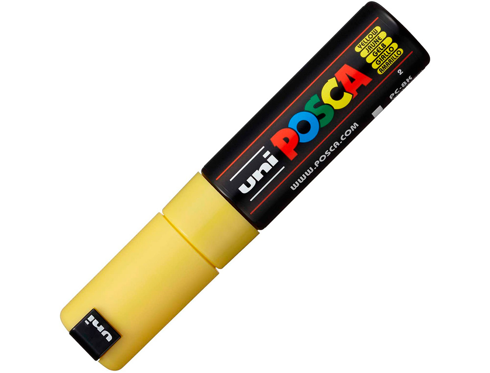MARQUEUR PEINTURE POSCA PC7M POINTE LARGE CONIQUE ENCRE    INODORE COUVRANTE MISCIBLE    TOUS SUPPORTS COLORIS JAUNE