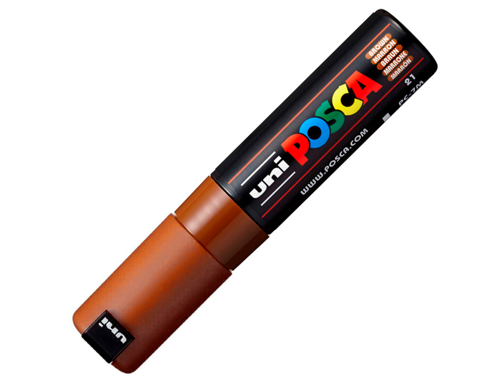 MARQUEUR PEINTURE POSCA PC7M POINTE LARGE CONIQUE ENCRE    INODORE COUVRANTE MISCIBLE    TOUS SUPPORTS COLORIS MARRON
