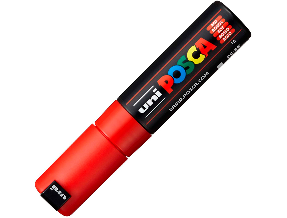 MARQUEUR PEINTURE POSCA PC7M POINTE LARGE CONIQUE ENCRE INODORE COUVRANTE MISCIBLE TOUS SUPPORTS COLORIS ROUGE