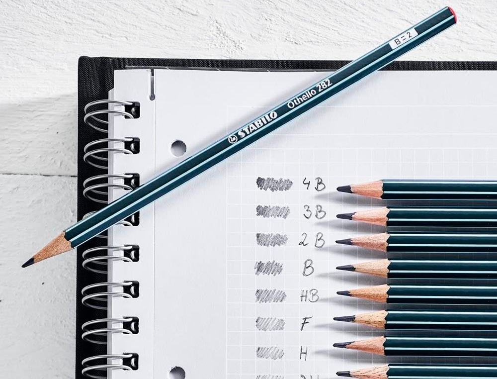 CRAYON GRAPHITE STABILO OTHELLO ARTY HEXAGONAL MINE DURE ET TENDRE ETUI CARTON 6 UNITES ASSORTIES