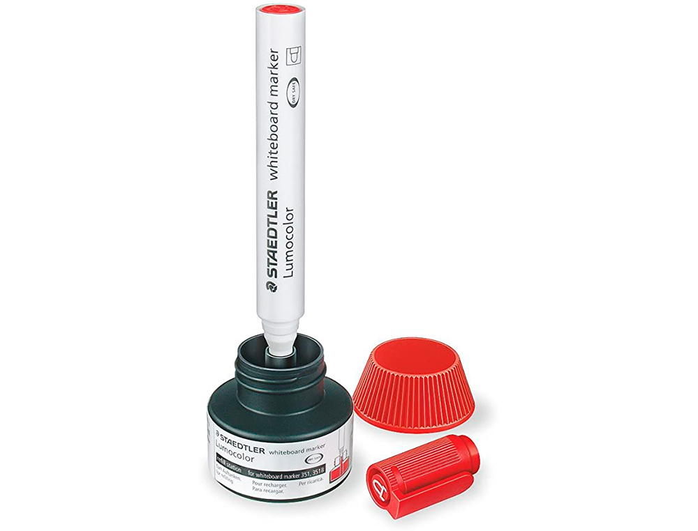 RECHARGE MARQUEUR PERMANENT STAEDTLER LUMOCOLOR 488 48    POUR MARQUEURS COMPACTS 348   FLACON 20ML COLORIS ROUGE