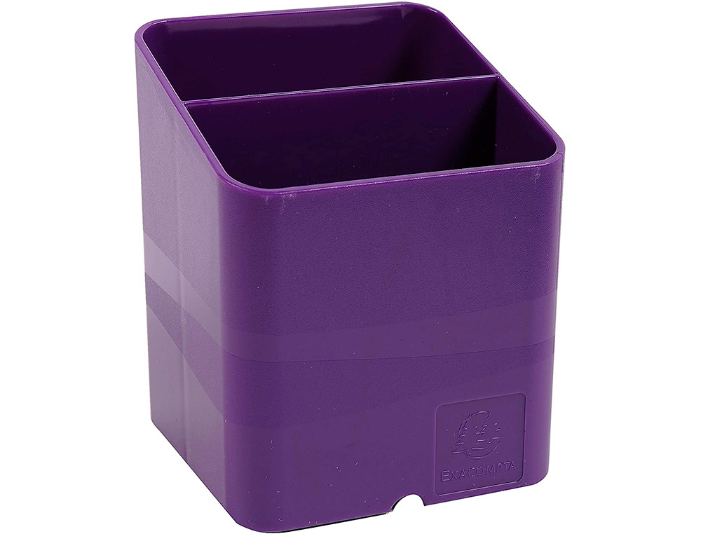 POT A CRAYONS EXACOMPTA PEN-CUBE IDERAMA 2 COMPARTIMENTS PASSE-CABLE 74X74X93MM COLORIS VIOLET
