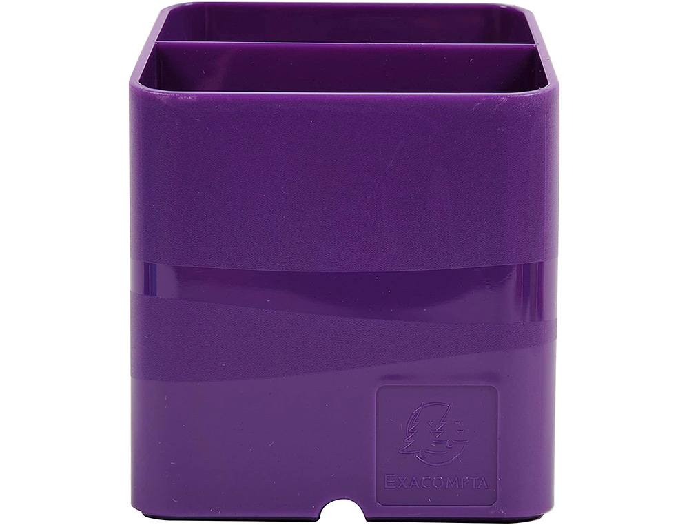 POT A CRAYONS EXACOMPTA PEN-CUBE IDERAMA 2 COMPARTIMENTS PASSE-CABLE 74X74X93MM COLORIS VIOLET