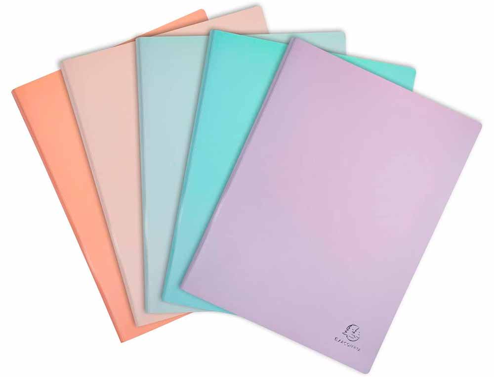 PROTEGE-DOCUMENTS EXACOMPTA AQUAREL POLYPROPYLENE         SEMI-RIGIDE 30 POCHETTES 60   VUES ASSORTIS BLEU CORAIL