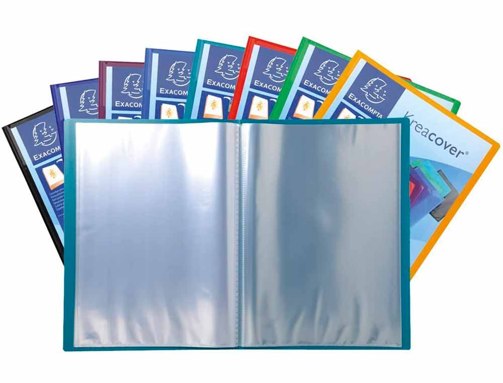 PROTEGE-DOCUMENTS EXACOMPTA KREACOVER CHROMALINE          POLYPROPYLENE SEMI-RIGIDE     24X32CM 40 VUES COLORIS