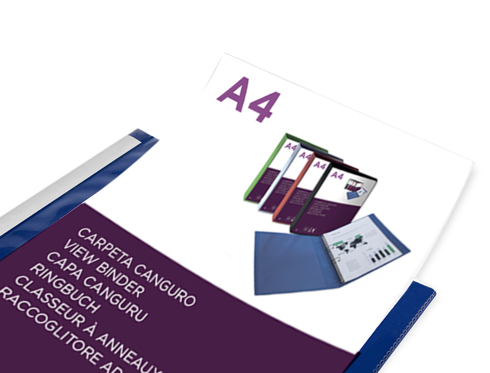 CLASSEUR KANGOUROU LIDERPAPEL 2 ANNEAUX EN D 25MM           POLYPROPYLENE 283X320MM       DOCUMENT A4 COLORIS BLEU