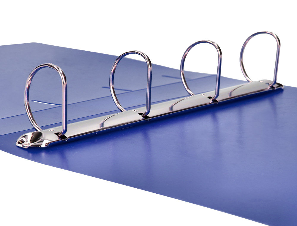 CLASSEUR LIDERPAPEL 4 ANNEAUX 40MM A4 POLYPROPYLENE DOS     55MM PORTE-CARTES DE VISITE   COLORIS BLEU TRANSLUCIDE