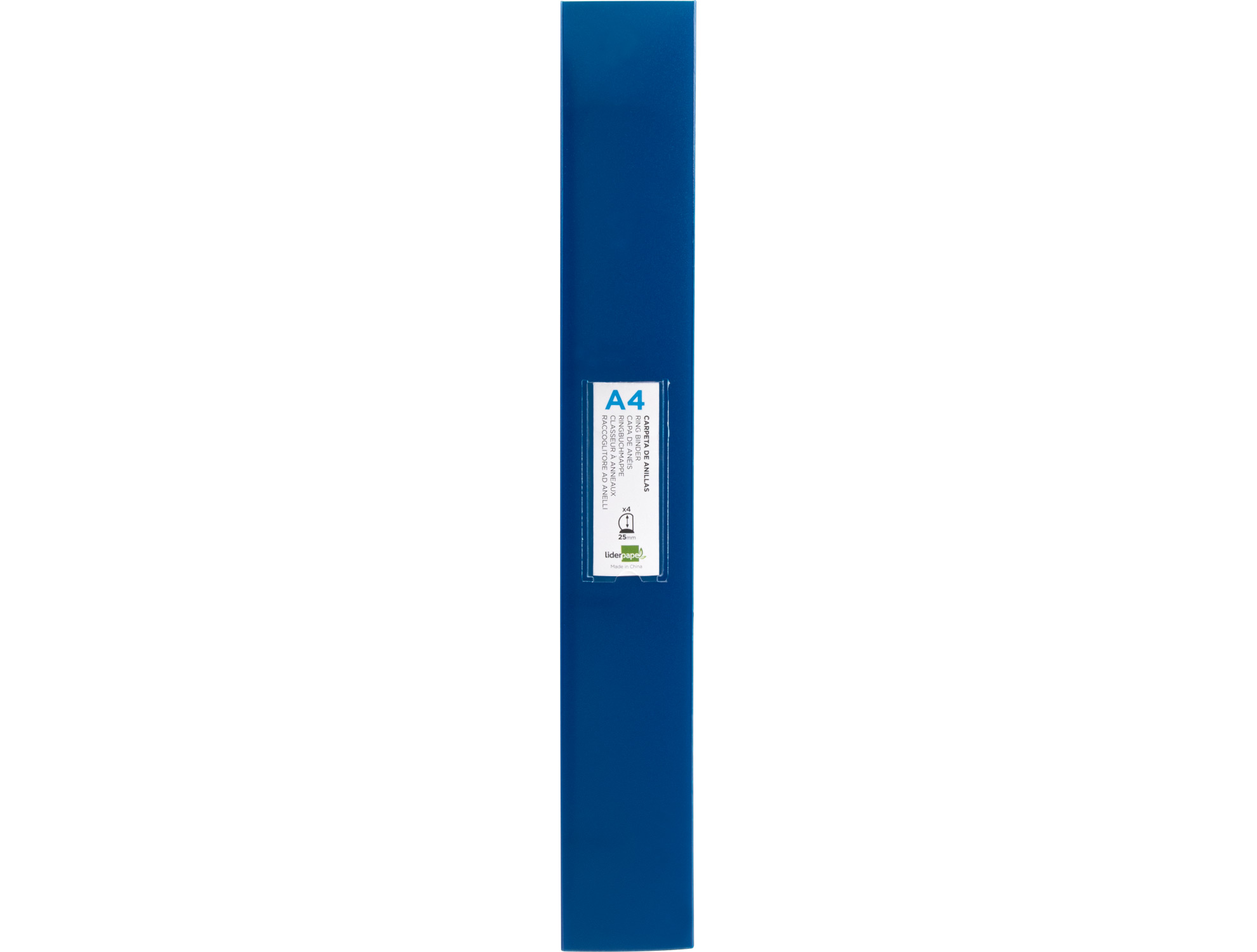 CLASSEUR LIDERPAPEL 4 ANNEAUX 40MM A4 POLYPROPYLENE DOS     55MM PORTE-CARTES DE VISITE   COLORIS BLEU TRANSLUCIDE