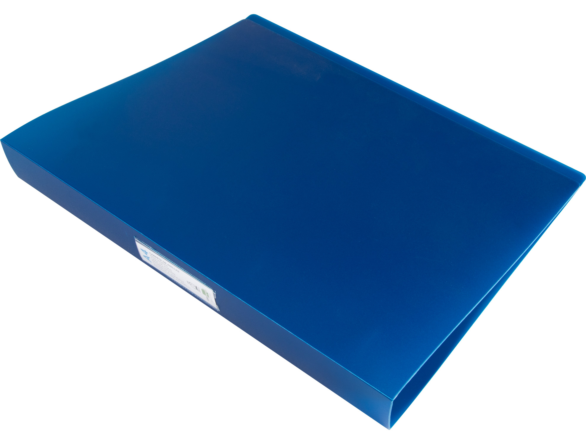 CLASSEUR LIDERPAPEL 4 ANNEAUX 40MM A4 POLYPROPYLENE DOS     55MM PORTE-CARTES DE VISITE   COLORIS BLEU TRANSLUCIDE