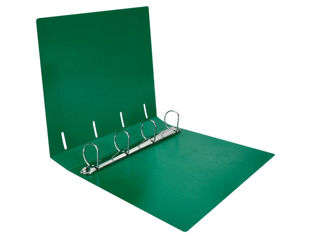 CLASSEUR LIDERPAPEL 4 ANNEAUX 40MM A4 POLYPROPYLENE DOS 55MM PORTE-CARTES DE VISITE COLORIS VERT TRANSLUCIDE