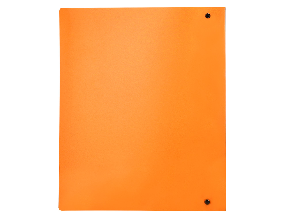 CLASSEUR LIDERPAPEL 4 ANNEAUX 40MM A4 POLYPROPYLENE DOS 55MM PORTE-CARTES DE VISITE COLORIS ORANGE FLUO