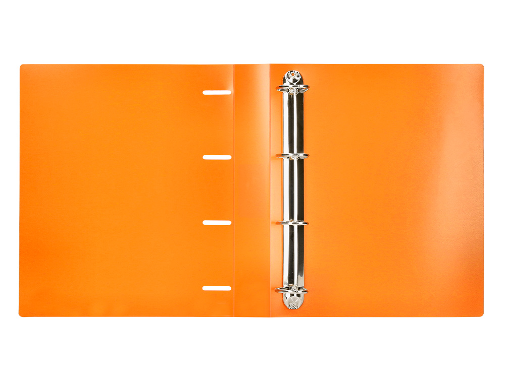 CLASSEUR LIDERPAPEL 4 ANNEAUX 40MM A4 POLYPROPYLENE DOS 55MM PORTE-CARTES DE VISITE COLORIS ORANGE FLUO