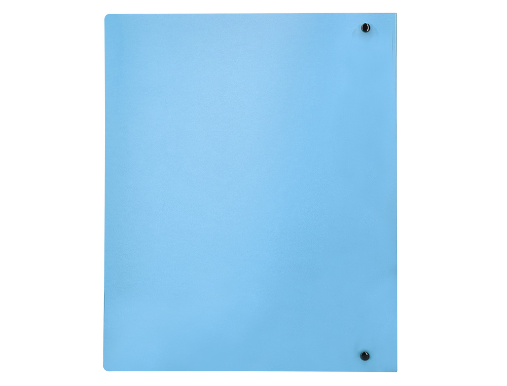 CLASSEUR LIDERPAPEL 4 ANNEAUX 40MM A4 POLYPROPYLENE DOS 55MM PORTE-CARTES DE VISITE COLORIS BLEU CIEL