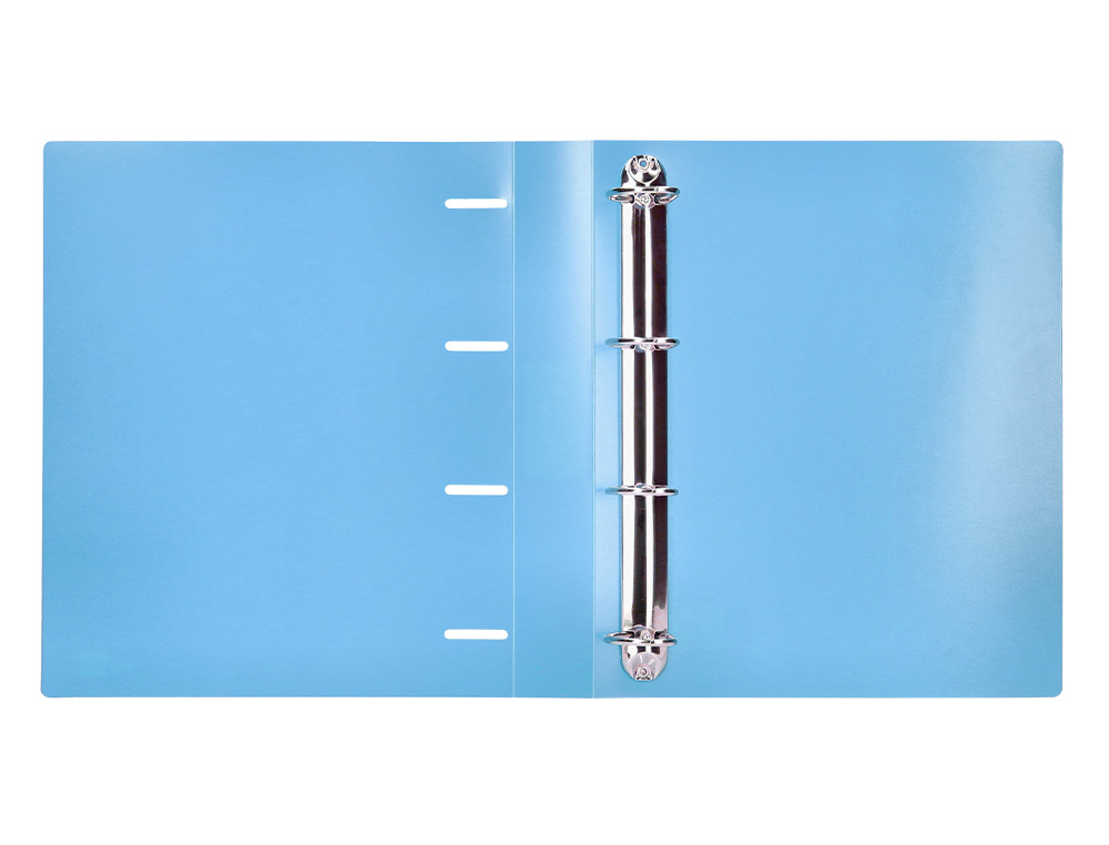 CLASSEUR LIDERPAPEL 4 ANNEAUX 40MM A4 POLYPROPYLENE DOS 55MM PORTE-CARTES DE VISITE COLORIS BLEU CIEL