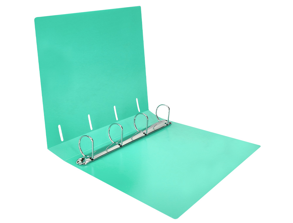 CLASSEUR LIDERPAPEL 4 ANNEAUX 40MM A4 POLYPROPYLENE DOS 55MM PORTE-CARTES DE VISITE COLORIS VERT POMME