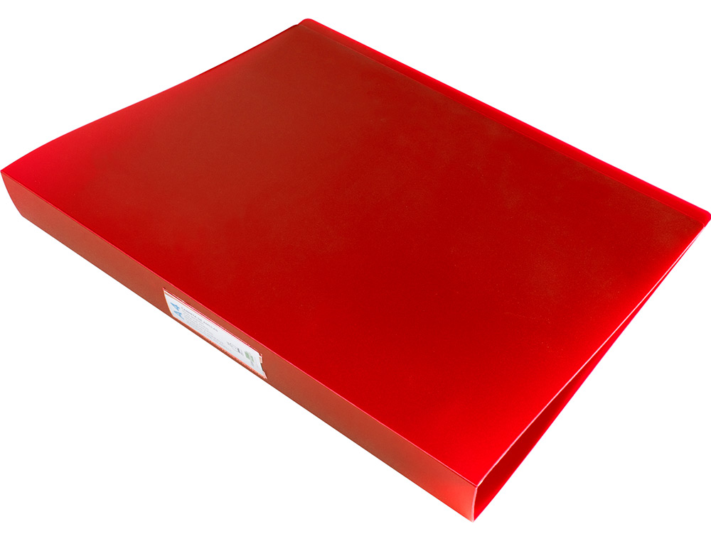 CLASSEUR KANGOUROU LIDERPAPEL 2 ANNEAUX EN D 40MM POLYPROPYLENE 283X320MM DOCUMENT A4 COLORIS ROUGE