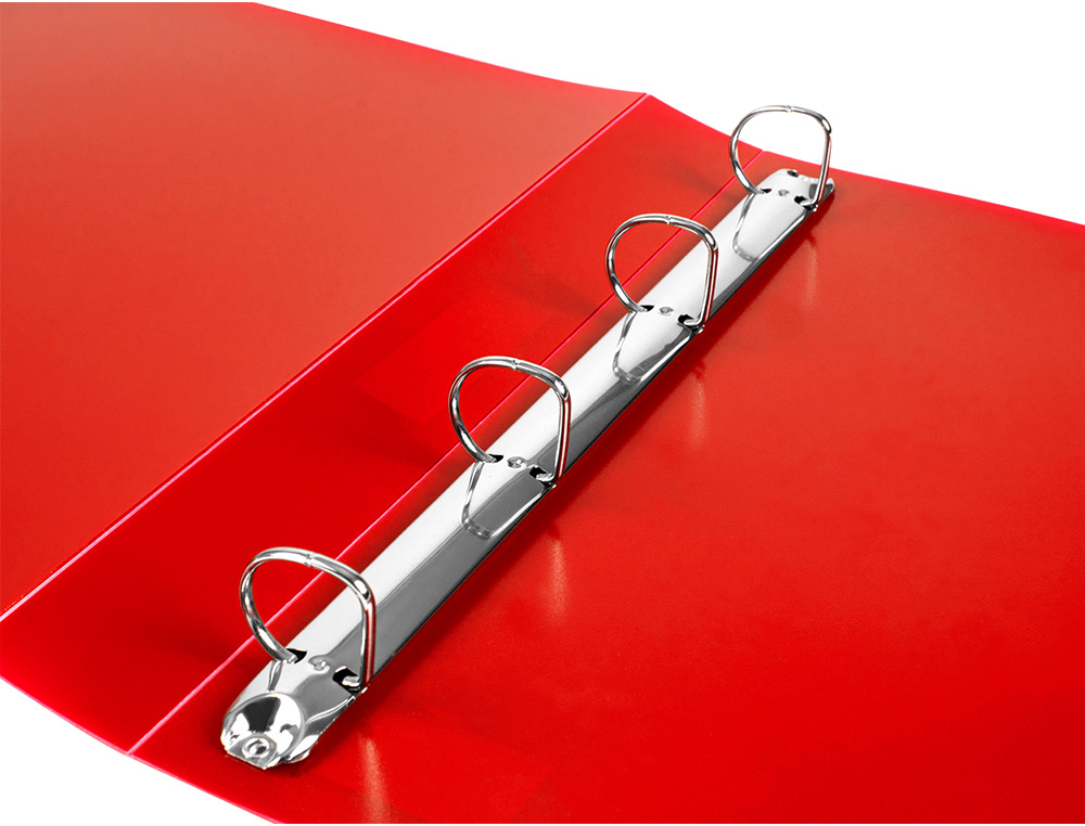 CLASSEUR KANGOUROU LIDERPAPEL 2 ANNEAUX EN D 40MM POLYPROPYLENE 283X320MM DOCUMENT A4 COLORIS ROUGE