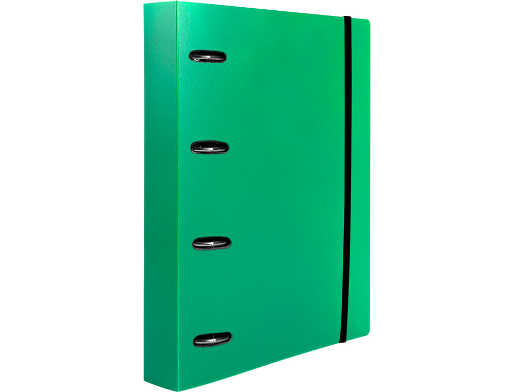 CLASSEUR LIDERPAPEL 4 ANNEAUX EN D 25MM A4 POLYPROPYLENE    FEUILLETS MOBILES 100F 5X5MM  COLORIS VERT TRANSLUCIDE