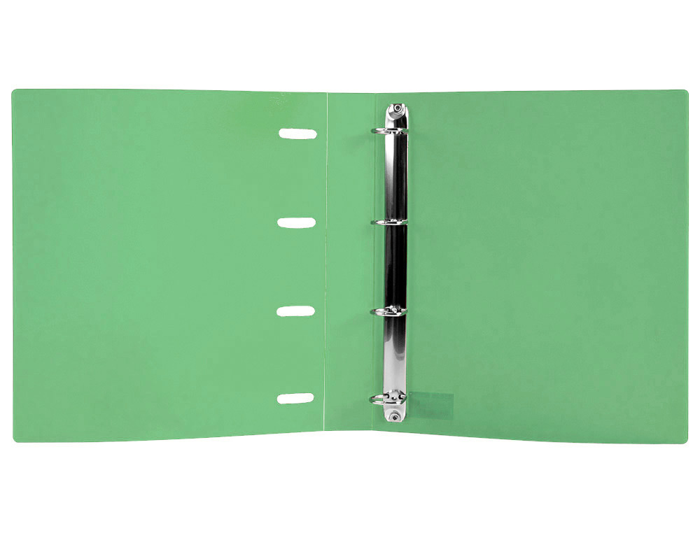 CLASSEUR LIDERPAPEL 4 ANNEAUX EN D 25MM A4 POLYPROPYLENE    FEUILLETS MOBILES 100F 5X5MM  COLORIS MENTHE