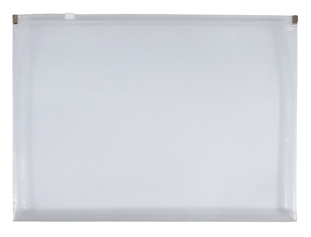 POCHETTE ENVELOPPE LIDERPAPEL POLYPROPYLENE 180 MICRONS A4 210X297MM FERMETURE ECLAIR TRANSPARENT INCOLORE