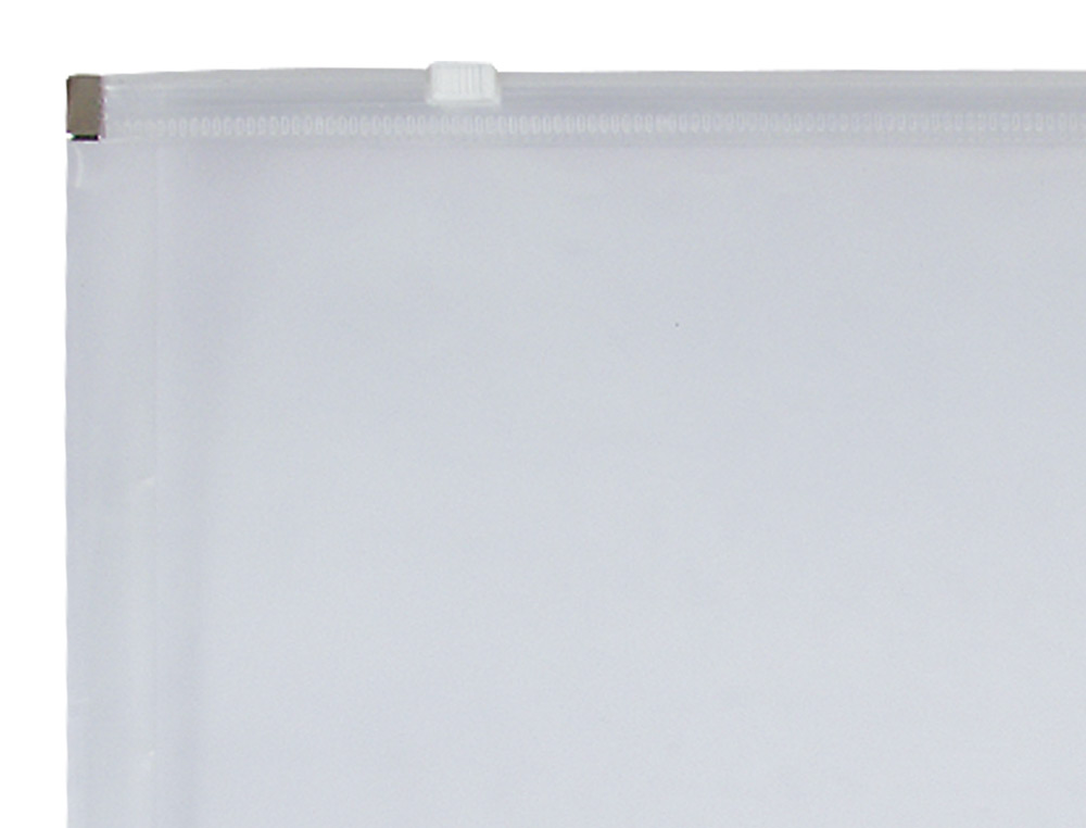 POCHETTE ENVELOPPE LIDERPAPEL POLYPROPYLENE 180 MICRONS A4 210X297MM FERMETURE ECLAIR TRANSPARENT INCOLORE
