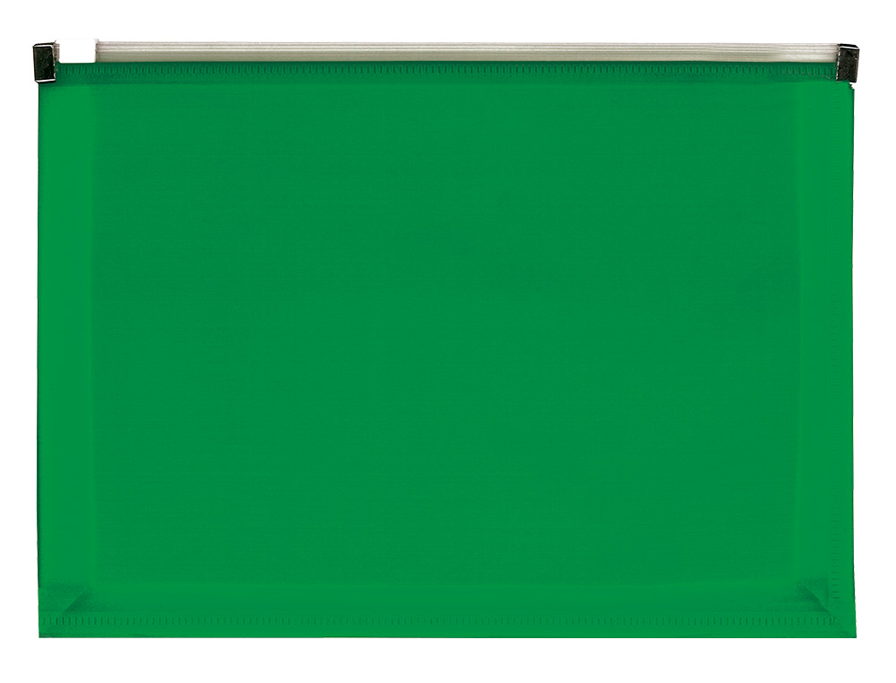 POCHETTE ENVELOPPE LIDERPAPEL POLYPROPYLNE 180 MICRONS A4  210X297MM FERMETURE CLAIR    VERT TRANSLUCIDE