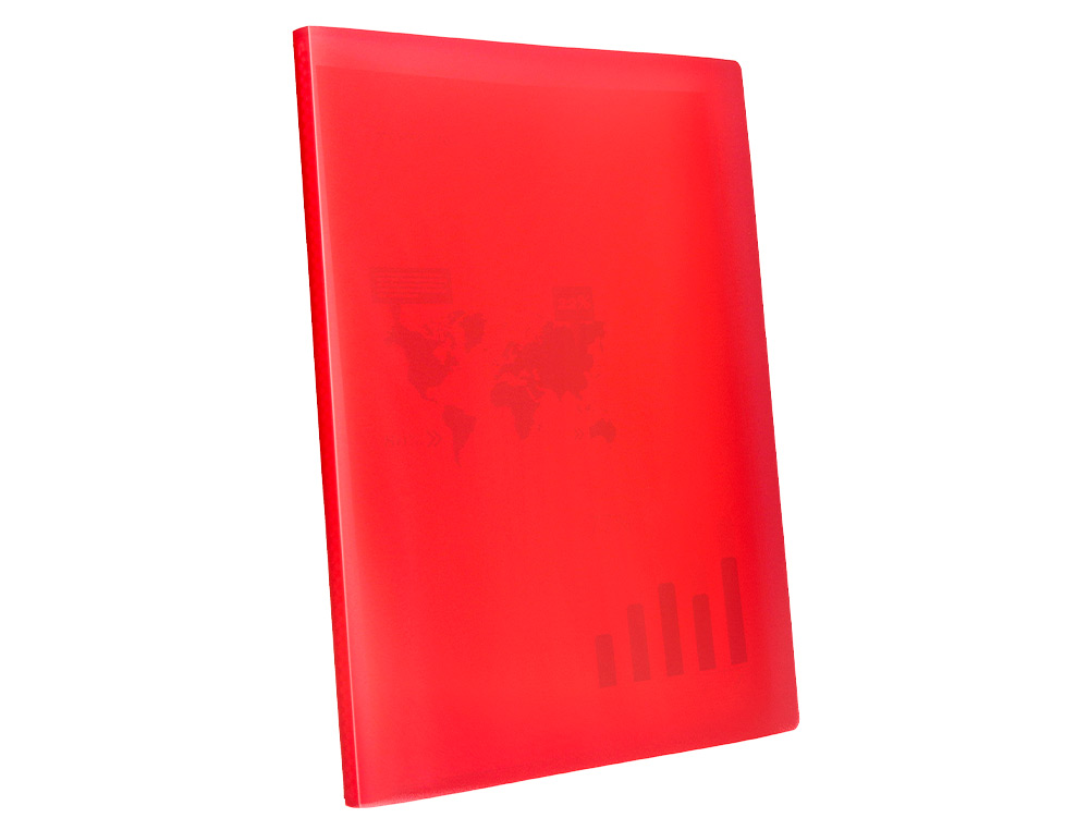 PROTEGE-DOCUMENTS LIDERPAPEL POLYPROPYLENE COUVERTURE      FLEXIBLE 80 POCHETTES FIXES   A4 220X297MM ROUGE TRANSLUCIDE