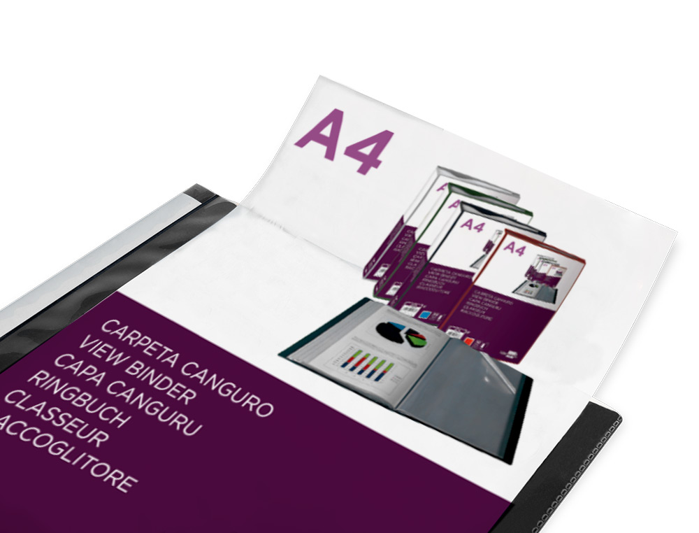 PROTEGE-DOCUMENTS LIDERPAPEL PERSONNALISABLE KANGOUROU     POLYPROPYLENE 30 POCHETTES    FIXES A4 COLORIS NOIR OPAQUE